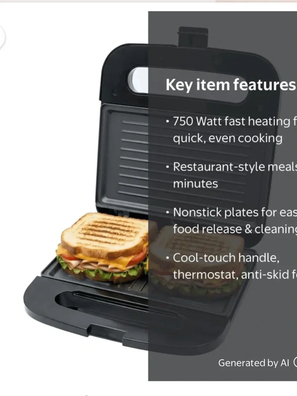 OVENTE Electric Panini Press Grill with Nonstick Plates